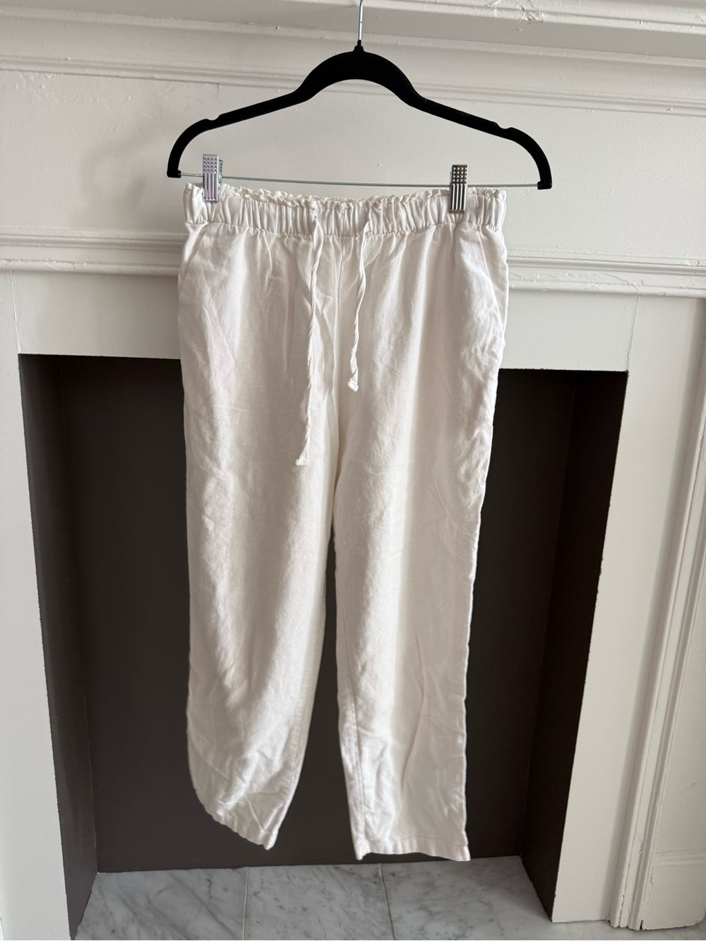 White linen pants